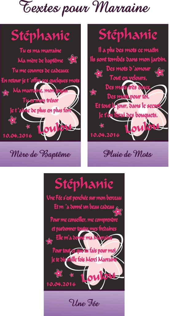 Poèmes pour Marraine